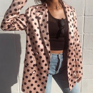 Nasty Gal Satin polka dot blazer